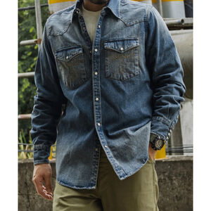 1950s Slub Denim Western Shirt Non Stock Mfg. Co. XL